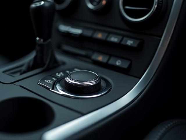 車のセンターコンソールの細部クリーニング