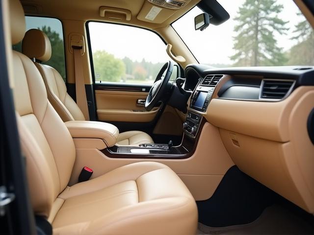 高級SUVの徹底的な車内クリーニング後の内装